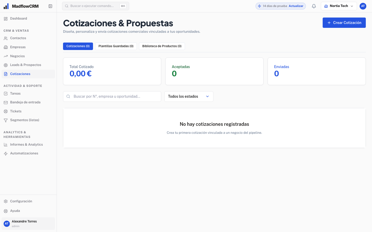 Vendre un projecte i vendre una quota mensual requereixen context — Vista de Madflow CRM · Dades d’exemple